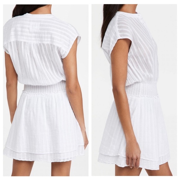 Rails NWOT Angelina Dress White Shadow Stripe Cotton Large - Picture 3 of 16